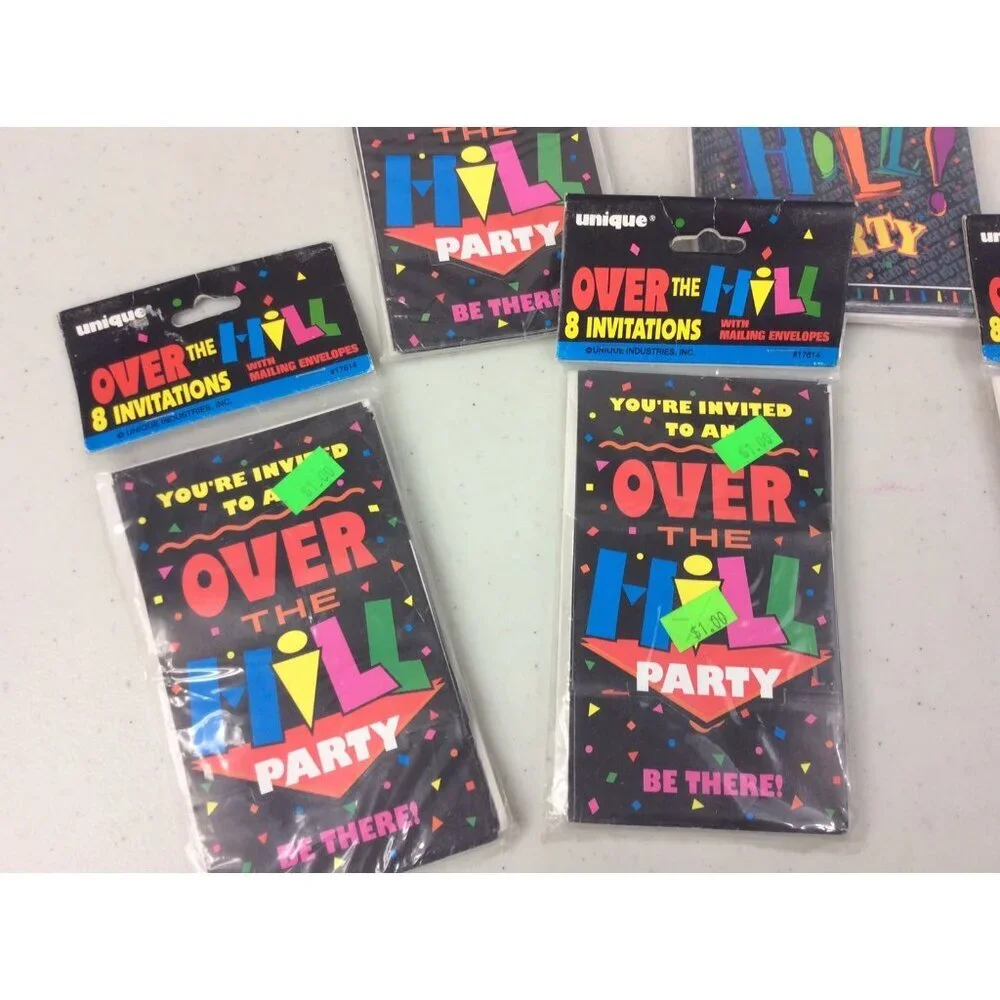 Over The Hill Party Invitations Lot of 5 Packages 40 Cards NEW